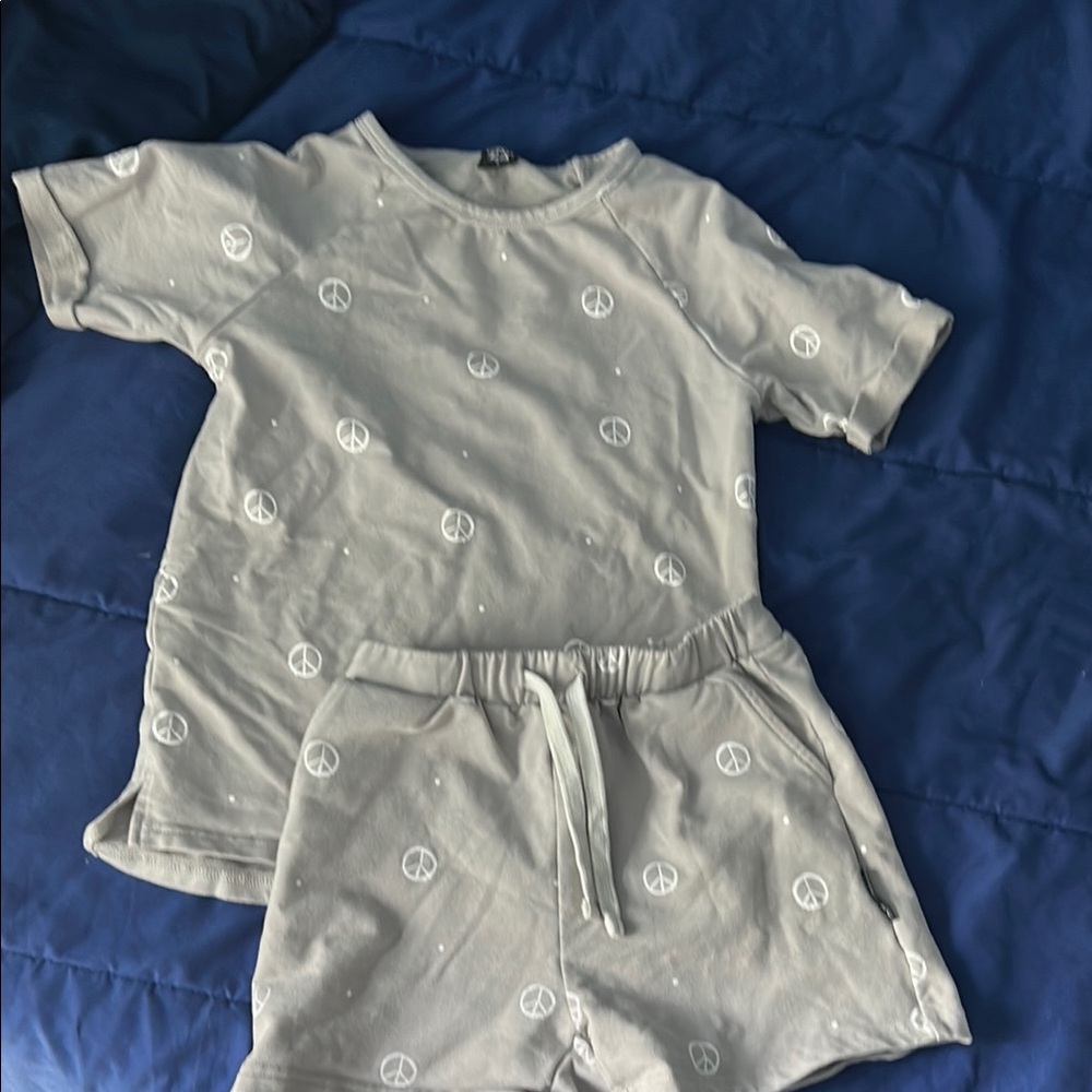 Gray Peace Sign Kids Pajamas